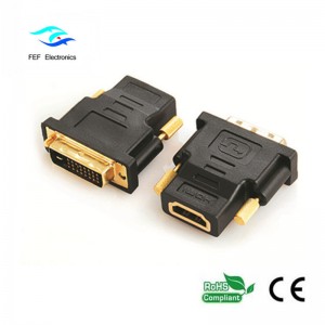 Adapter DVI (24 + 1) męski na żeński HDMI złocony / niklowany Kod: FEF-HD-004