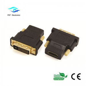 Adapter DVI (24 + 1) męski na żeński HDMI złocony / niklowany Kod: FEF-HD-004