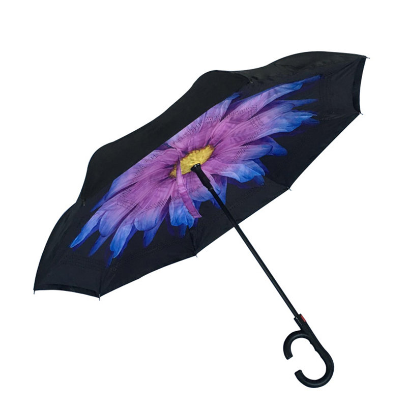 Parasol automatyczny 2019 otwarty parasol Parasol prosty z nadrukiem kwiatowym