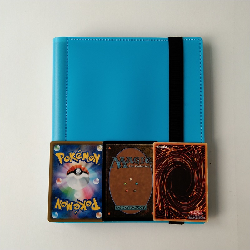 Kolor niebieski 4 kieszenie Pokemon Card Poly Binder Ładowanie z boku