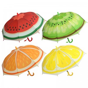 Fruit Transparent automatyczny parasol z materiału POE Śliczny parasol dla dzieci