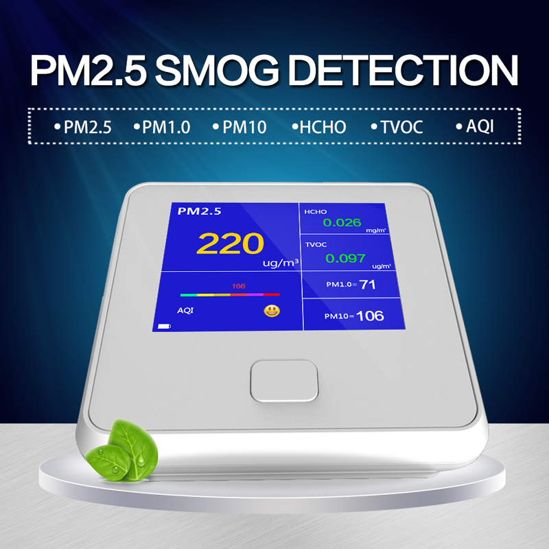 Monitor jakości powietrza Wewnętrzny Zewnętrzny cyfrowy analizator gazu PM2.5 TVOC HCHO AQI PM10 Analizator powietrza z akumulatorem