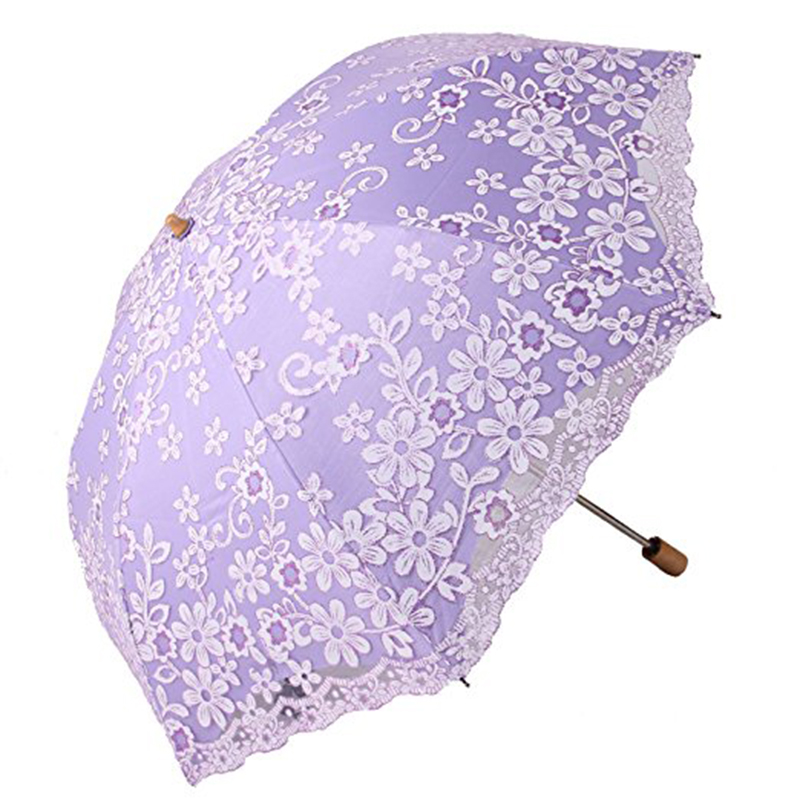 2019 produkuje parasolowy koronkowy parasol 3-częściowy parasol z drewnianą rączką