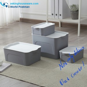 Plastikowe wielofunkcyjne pudełko z pokrywką, przezroczyste pojemniki do przechowywania 5 w 1