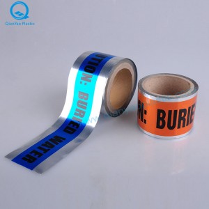 Wykrywalna podziemna taśma ostrzegawcza 4mil, 5mil, 6mil, taśma ostrzegawcza, taśma ostrzegawcza, taśma barykadowa