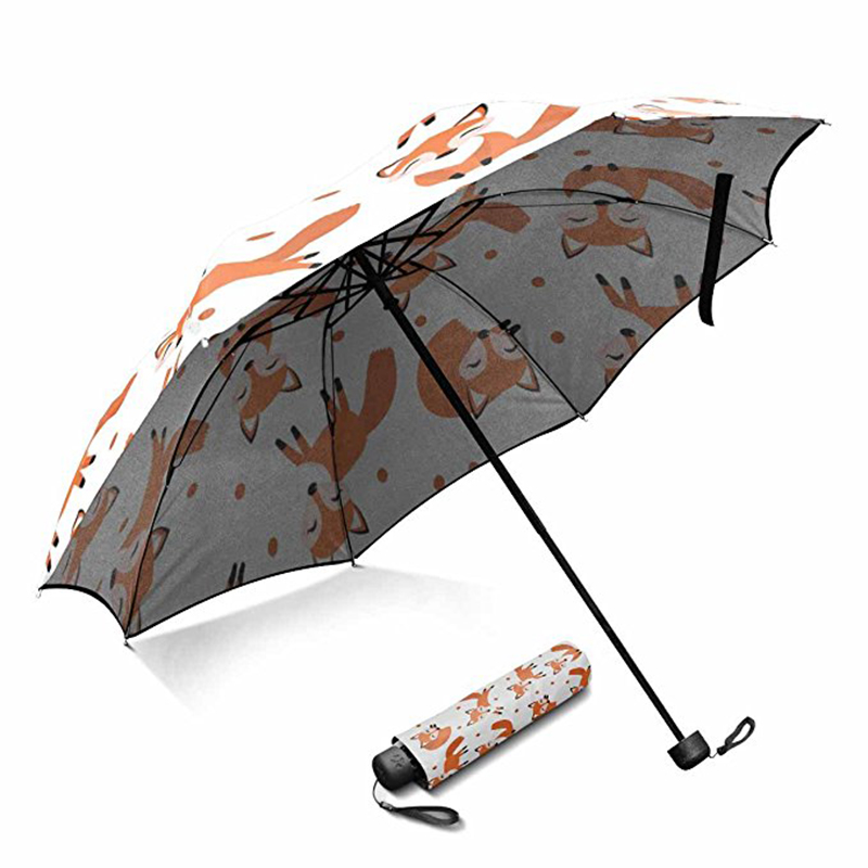 Metalowa rama z tkaniny Pongee wprowadzająca na rynek 3-krotnie parasolki przeciwsłoneczne