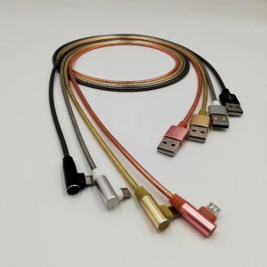 Kabel USB 2.0 z metalową rurką Ładowanie Okrągła aluminiowa obudowa Kabel USB do micro USB, typu C, ładowanie i synchronizacja błyskawicy iPhone'a