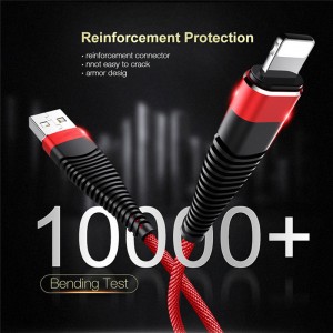 Okrągła aluminiowa obudowa z oplotem Szybkie ładowanie Wygięcie Flex Nieplączący się kabel danych USB do micro USB, typu C, błyskawica do ładowania i synchronizacji iPhone'a