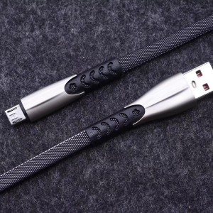 2 metry 1.8A Pleciona szybka ładowarka Płaska obudowa ze stopu cynku Nieplącząca się Kabel do zginania Flex USB do micro USB, typu C, błyskawica do ładowania i synchronizacji