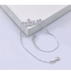 Srebrna bransoletka 925 Kobieca moda Mozaika Bransoletka Serce MIŁOŚĆ Oryginalna niestandardowa bransoletka