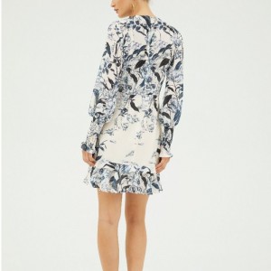 2022 Wanilia Długi rękaw Mini Drukująca sukienka dla pani