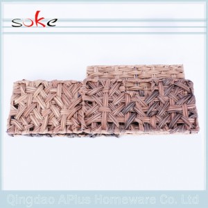 wiklinowy koszyk z rattanu do ustawiania w stosy