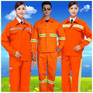 Fluorescencyjny czerwony kombinezon o wysokiej widoczności