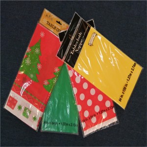 Uroczystości weselne Plastikowy nadruk na stole PEVA Obrus ​​jednorazowy Zastawa stołowa