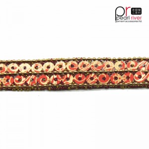 Nowo przycinane koraliki z podwójnymi pomarańczowymi cekinami