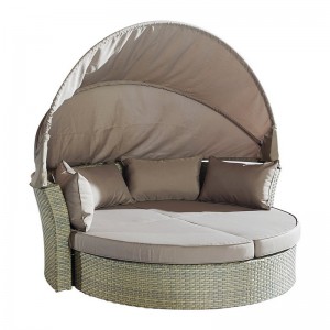 Okrągła składana leżanka plażowa na zewnątrz