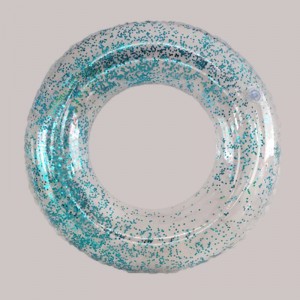 Nadmuchiwany przezroczysty brokatowy pierścień pływacki dla dzieci