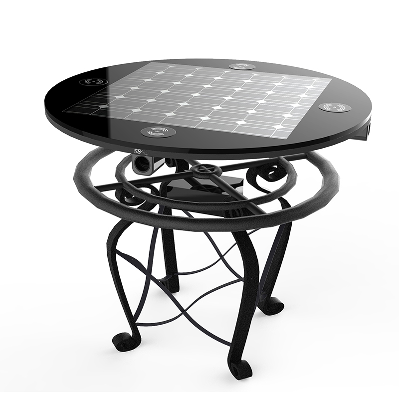 Inteligentny stolik kawowy do restauracji / hotelu / kawiarni Meble ogrodowe zasilane energią słoneczną