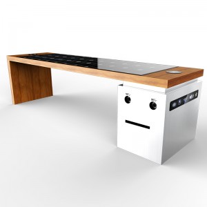 Inteligentna metalowa ławka parkowa Solar Energy Product Ładowarka do telefonu i sprzęt reklamowy