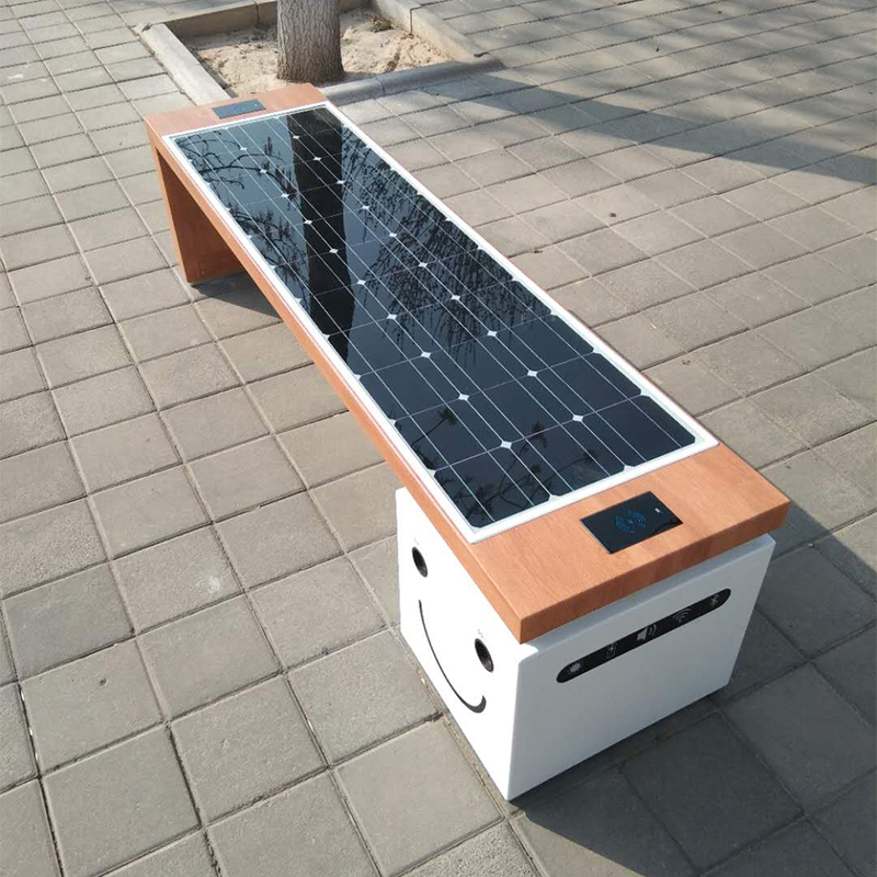 Inteligentna metalowa ławka parkowa Solar Energy Product Ładowarka do telefonu i sprzęt reklamowy