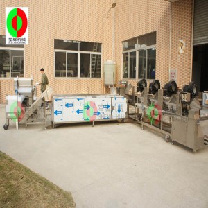 Ciągła linia do czyszczenia i suszenia obierania owoców i warzyw