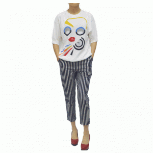 Dostosowane letnie cienkie dzianinowe swetry z czerwonymi ustami