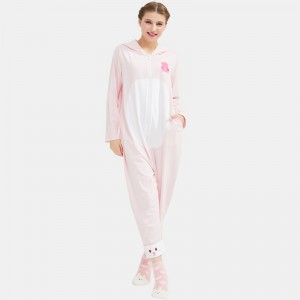 Zestaw piżam z haftem dla kobiet Onesie Cotton Jersey
