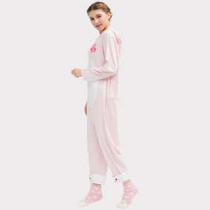 Zestaw piżam z haftem dla kobiet Onesie Cotton Jersey