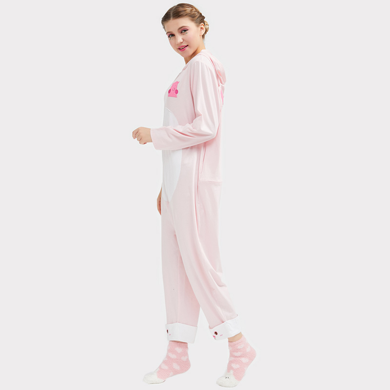 Zestaw piżam z haftem dla kobiet Onesie Cotton Jersey