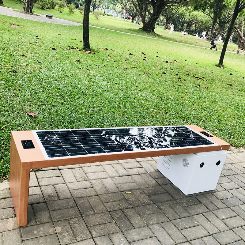 Inteligentne meble ogrodowe zasilane energią słoneczną Metalowe ławki ogrodowe do parków i ulic