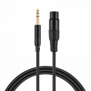 Przewód męski na XLR TRS 6,35 mm (1/4 cala), czarny