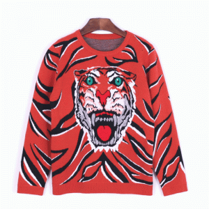 Niestandardowy zimowy sweter z grubej wełny z dzianiny typu Tiger Head