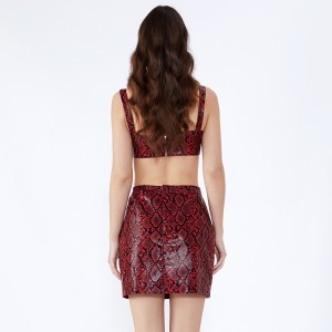 Leopard Printed Halter Short Sexy Bandage Women Odzież Dwuczęściowy zestaw