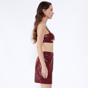 Leopard Printed Halter Short Sexy Bandage Women Odzież Dwuczęściowy zestaw