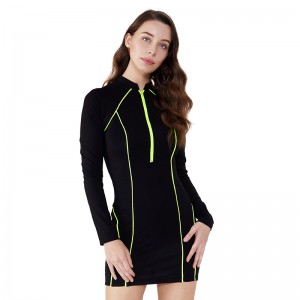 Fabryczna OEM wysokiej jakości pasiasta czarna chusta Tanie bandażowa sukienka Letnia czarna huśtawka