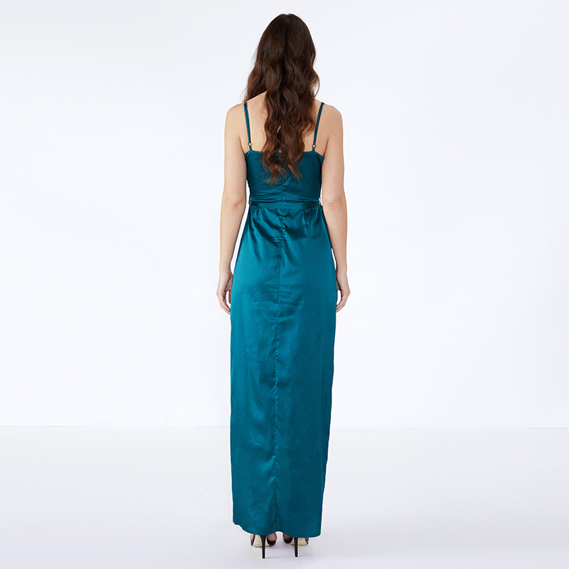 Fashion OEM Custom Split Plain Sling Design Tight Evening Women Maxi Dress