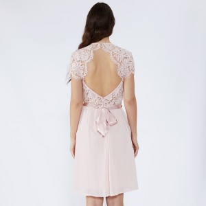 Bowknot Pink Formal Lace Casual Women Sukienki Imprezowe ubrania JCGJ190315082