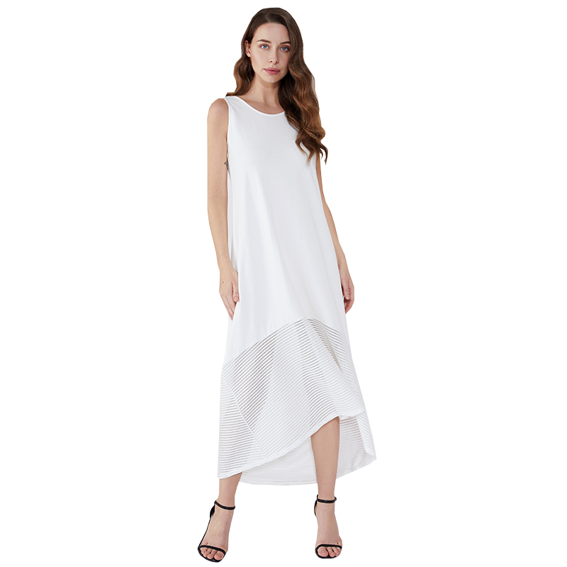 Roupas Femininas Biała bawełniana odzież damska koronkowa sukienka