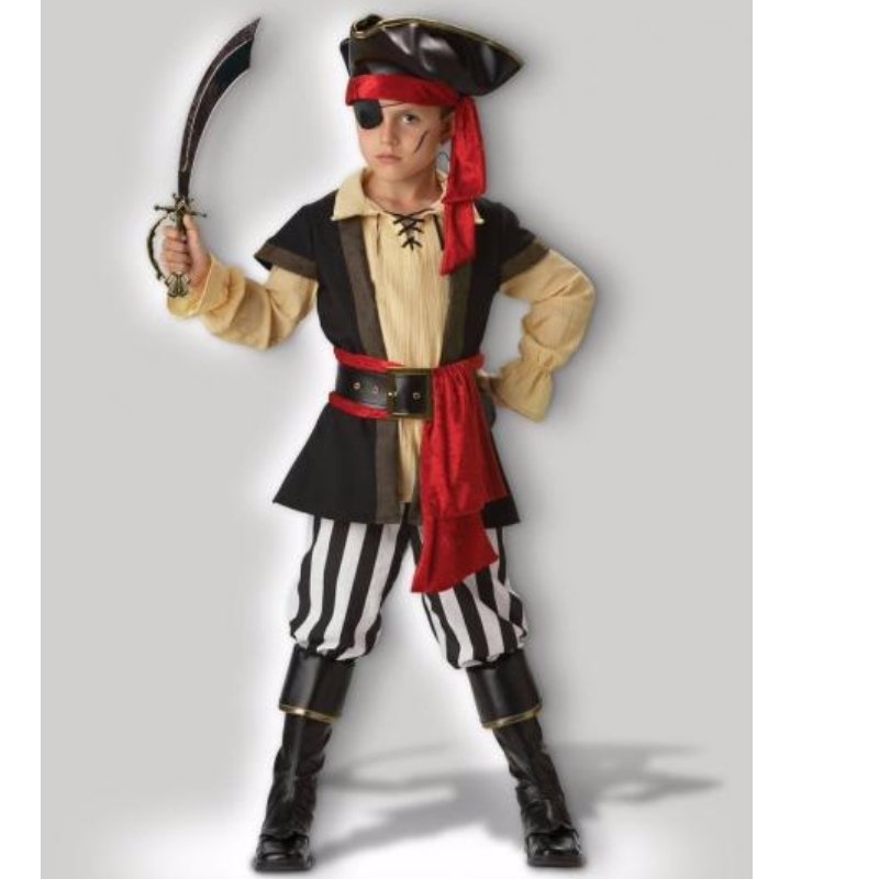Piraci Cosplays Drań Teen Boy Halloween Kostiumy Black Red Boy's Clothing