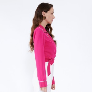 Najnowsze wzory Check Woman Luźna szyfonowa bluzka w paski