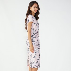 Szydełkowa długa sukienka z lycry z koreańskiej mody damskiej