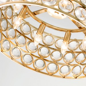 Nowy Nordic Nowoczesny metalowy szklany luksusowy hotelowy żyrandol domowy Km2136