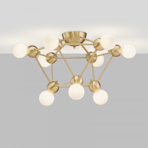 Nowe szklane proste artystyczne metalowe osobowościowe mody żyrandol km2134