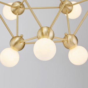 Nowe szklane proste artystyczne metalowe osobowościowe mody żyrandol km2134