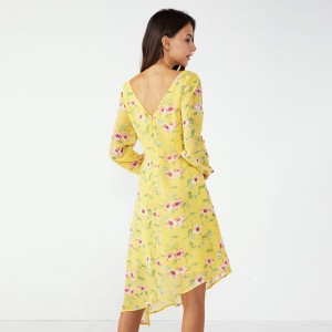 Żółta letnia sukienka dziewczęca 2019 w stylu retro