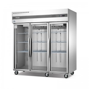 Stojąca w pełni luksusowa lodówka sklepowa ze stali nierdzewnej