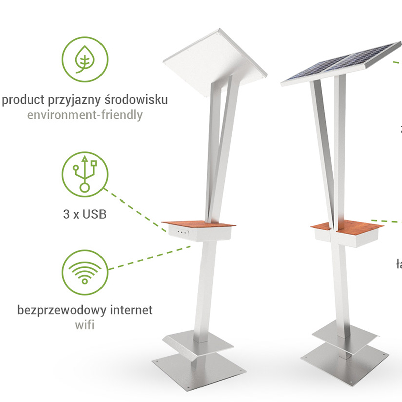 Zewnętrzna inteligentna reklama Stacja ładująca telefon komórkowy zasilana energią słoneczną