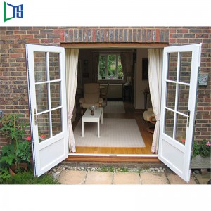 Aluminiowe drzwi skrzydłowe As2047 z powłoką proszkową w kolorze szarym i podwójnymi szybami niskoemisyjnymi odporne na ciepło i dźwięk