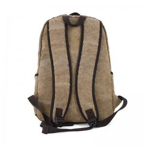 19SC-7748D OEM miękki plecak na laptopa, prawdziwa skóra + materiał na płótnie, plecak na laptopa