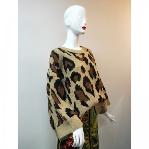 SWETER Z KAMIZELKAMI DRUKOWANYMI SZEROKIM RLWS0008F